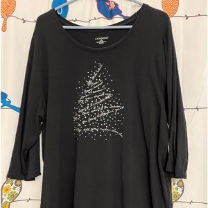 Christmas t-shirt- 3/4 sleeve black size 0X